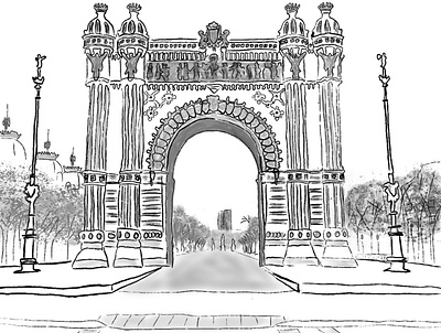 Arc de Triomf illustration photoshop
