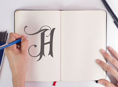 J+H monogram logo brandidentitydesigner femininelogo graphicsdesigner hand drawn illutrator logo monogram logo