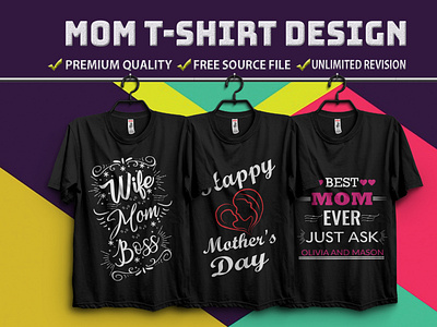 🤱MOM T-Shirt Design 🤱 clothes creative family tshirt holiday logo merch by amazon merch by amazon shirts mommy soikot017 tee typography typography design vector hand