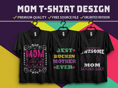 🤱MOM T-Shirt Design 🤱 clothes creative custom font t shirt design editable t shirt design template family tshirt holiday illustration logo merch by amazon merch by amazon shirts mommy soikot017 tee typography typography design vector hand