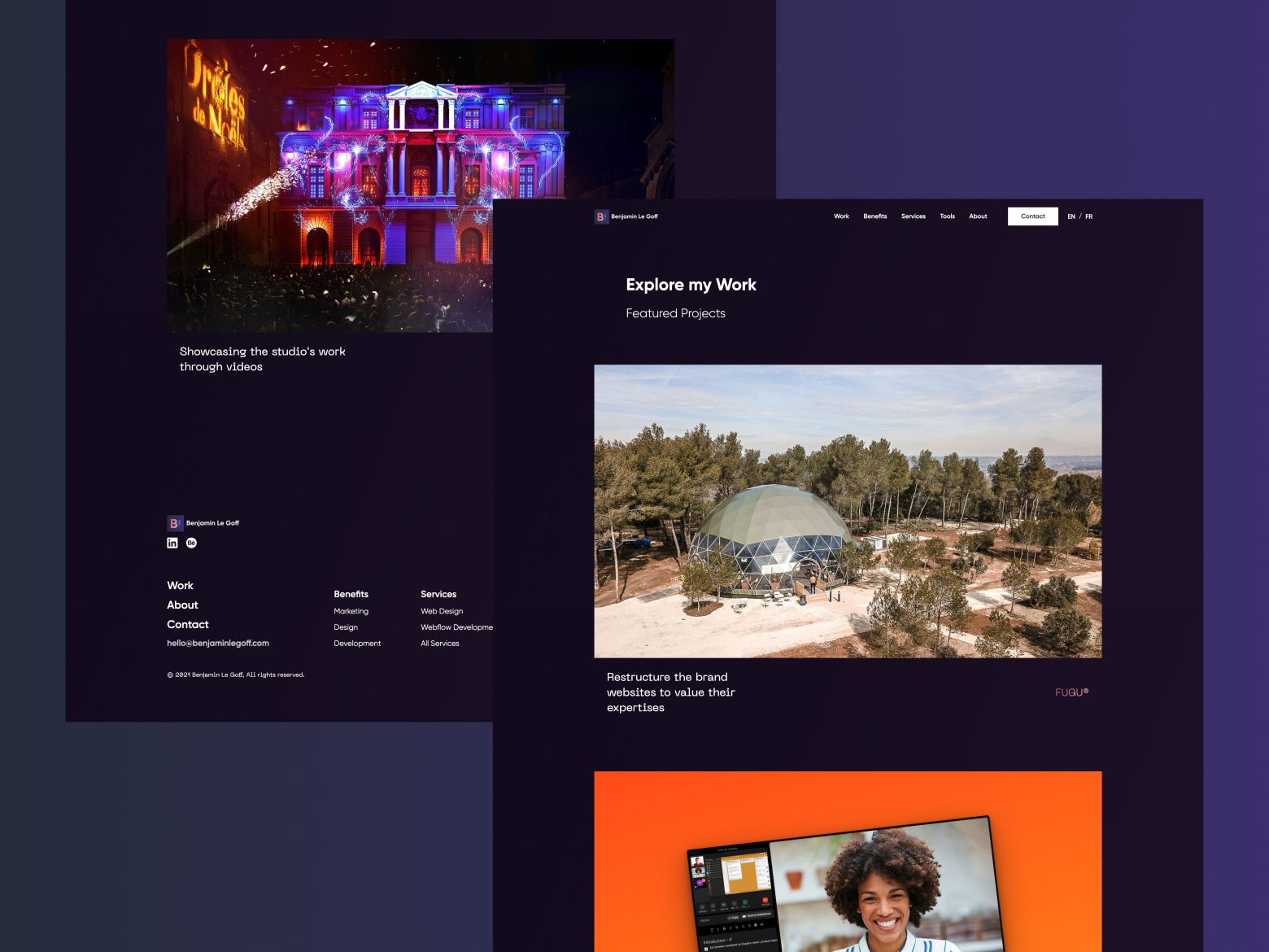 My Portfolio - Freelance Web Designer by Benjamin Le Goff on Dribbble