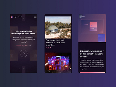 Homepage - Mobile | Portfolio Site by Benjamin Le Goff on Dribbble