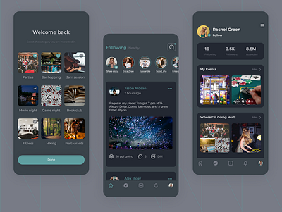 Social Concept App nightlife social ui