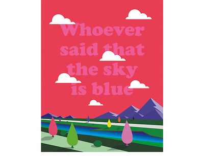 Pink Sky - Poster branding design digitalart flat graphics illustration minimal typography vector wallpaper