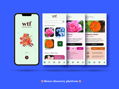 WTF - Flower Discovery Platform branding interaction mobile product product design ui ui ux uidesign ux