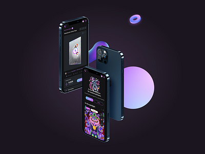 Moonshots 🌕🚀 - NFT Marketplace, Mobile App Screens