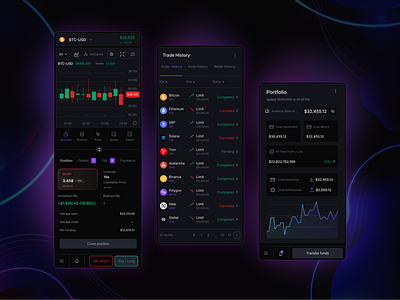 dynamX - Crypto Futures & Derivatives Exchange 📈 Mobile Screens