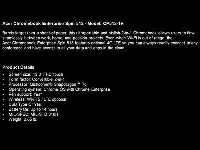 FINAL Acer Chromebook Enterprise Spin 513   Model CP513 1H   3