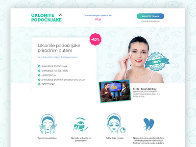 Landing page: Remove eye bags beauty clean eyes green health landing nature web web design website