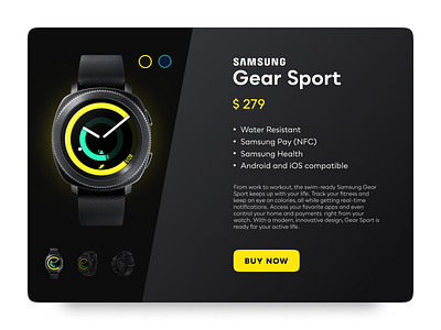 Sports Gear Shopping UI - Black black design smartwatch sport ui ui ux design ui challenge web designers webshop