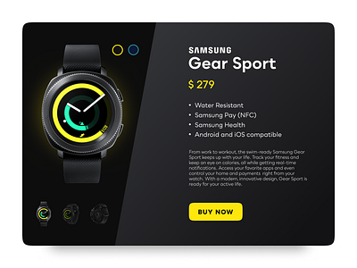 Sports Gear Shopping UI - Black