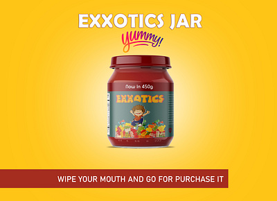 Exxotics JAR branding food jar mockup jelly jar jelly london jelly mockup jelly product logodesign packaging productdesign trendy design typography