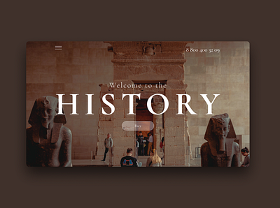 Welcome to the history branding design figma history landing ui visual design web webdesign