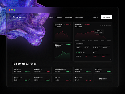 Crypro market 3d button clean color concept crypto dark design design system figma input ios kit market minimal product ui ux wallet web design