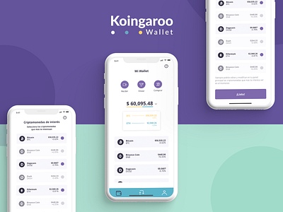 Koingaroo - Mobile app crypto wallet cryptocurrency design mobile app mobile design mobile ui productdesign ui ui ux ui design ux