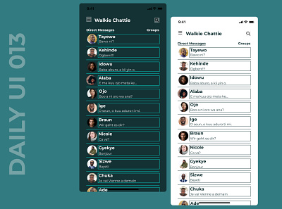 Messaging App app ui design uiux