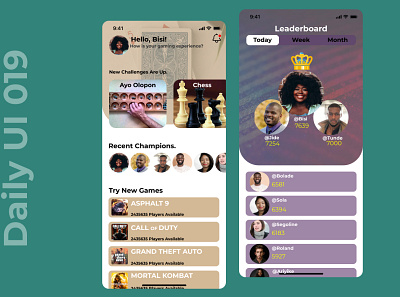 Leaderboard design uiux