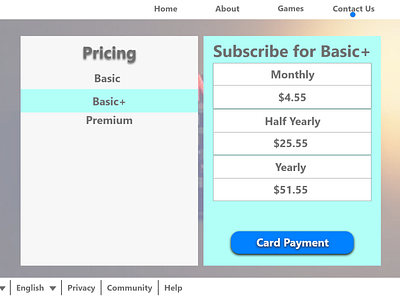 Pricing app ui design uiux website