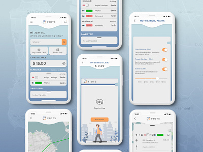 FIOTS: Transit Mobile App app bayarea design illustration transit transitapp ui ux