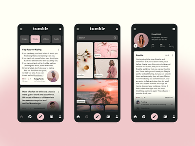 Tumblr Mobile App Concept mobile mockup ui ux