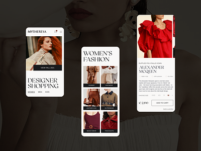 Mytheresa Luxury E-Commerce Mobile Web Concept e commerce fashion high end mobile mytheresa ui ux web design