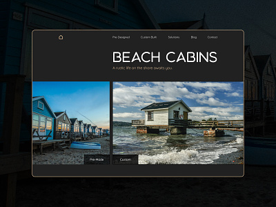Beach Cabin Developer Cabin Website Concept beach black building cabin construction darkmode darkui development realestate ui website