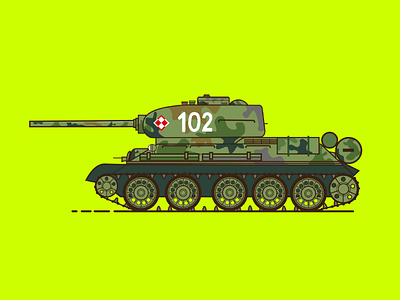 T-34/85 tank 102 adobeillustrator bullet camo camouflage fighter illustration logo poland regiment rudy russia russian soldier tank war