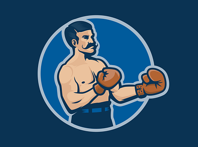 PUNCHER bare boxer boxing boxing gloves knuckles moustache oldfashioned puncher vector warrior