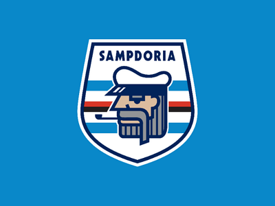 SAMPDORIA GENOVA CONCEPT ART badge branding calcio football genova italia logo soccer marine minimalism sailor soccer soccer badge sports