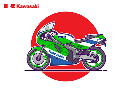 KAWASAKI ZHR 750 design motorbike motorcycle motorsport sports vector