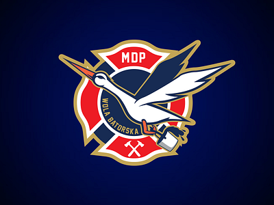 Firefighters logo badge birdlogo crest firefighter firefighters firelogo logo poland stork vector waterlogo