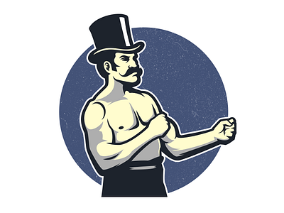 Puncher Logo boxer boxing club esports fighter gaming gentleman hat logo marcin marszalek moustache poland sports warrior