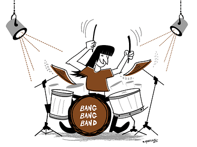 The Drummer drummer logo marcin marszalek vector