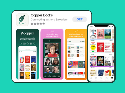 Copper Books: iOS App app books brand branding design designsystem figma ios iosapp logo mobile native socialmedia ui uidesign ux uxdesign visuals zerotoone