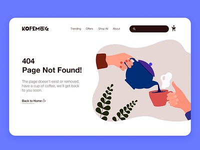 404 Page Coffee website 404 page branding desktop design error page graphic design ill illustration ui user experience