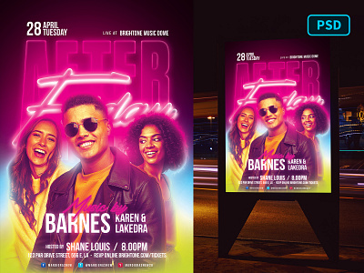 Club Party DJ Flyer Template PSD