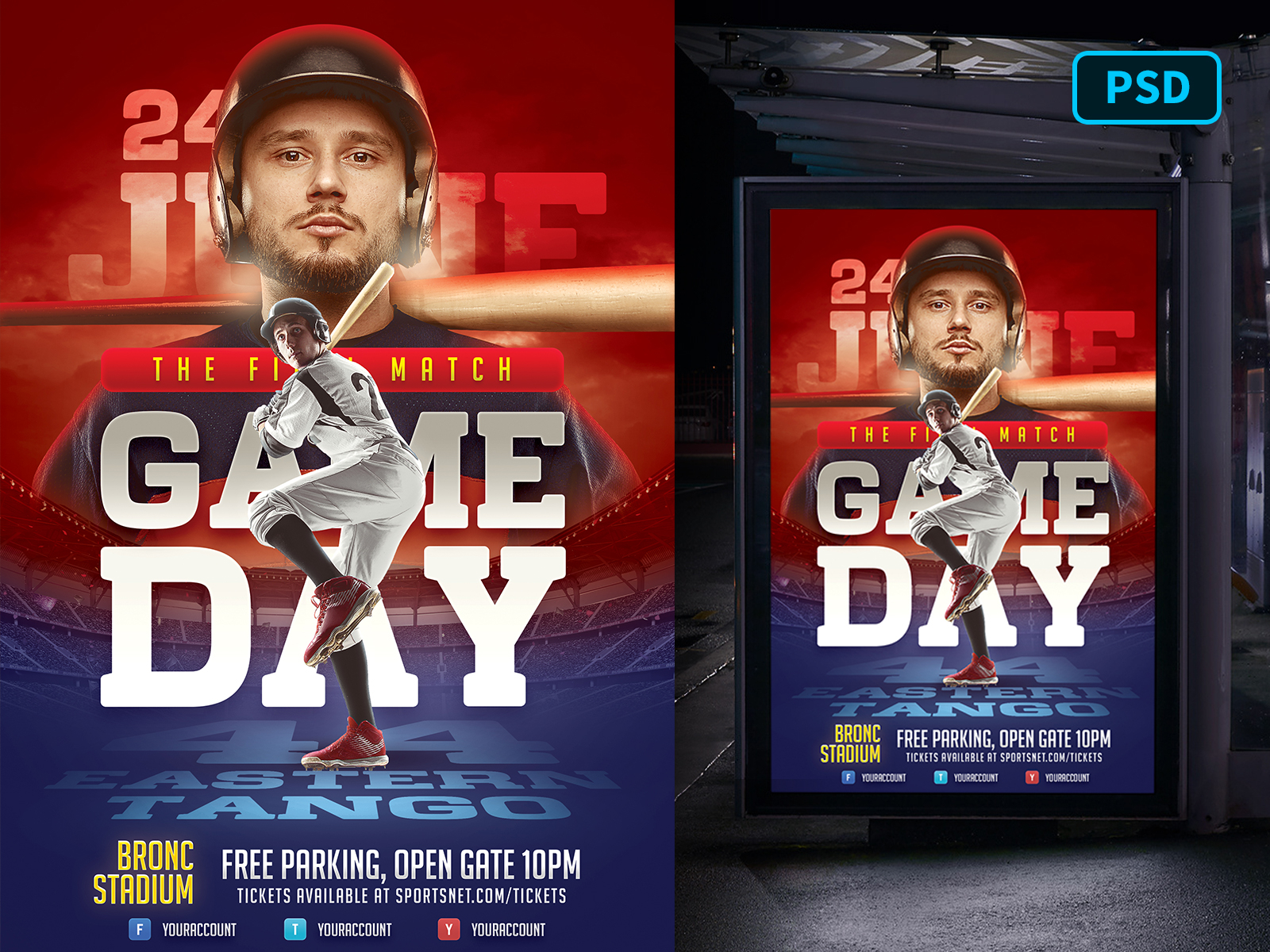 Baseball Flyer Template PSD by Bornx on Dribbble