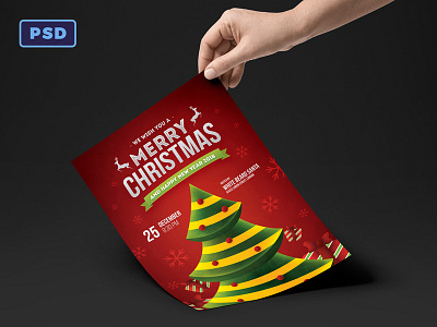 Christmas Card Flyer Template christmas christmas tree flyer graphicriver illustration invitation natal photoshop poster template winter xmas