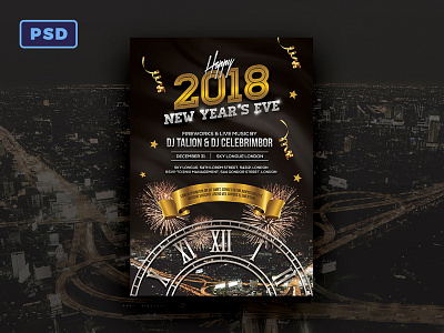 New Year Flyer Template banner celebration flyer flyer template graphicriver new year new years eve nye party photoshop poster poster template