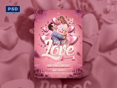 Valentines Day Flyer Template couple flyer template graphicriver heart love photoshop pink poster template rose soulmate valentine valentines day