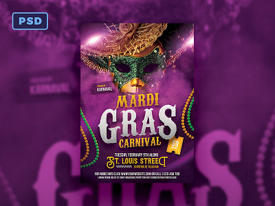 Mardi Gras Flyer Template Photoshop Dribbble brazil carnival fat tuesday flyer flyer template graphicriver mardi gras masquerade parade photoshop poster poster template