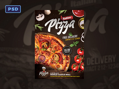 Pizza Restaurant Flyer Template Photoshop Dribbble banner template fast food flyer template food instagram template italian food italy menu pizza poster template restaurant social media