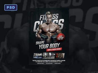 Fitness Flyer Template body builder corporate fitness flyer flyer template graphicriver gym healthy photoshop poster sport workout