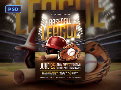 Baseball Flyer Template baseball flyer template game graphicriver league major league baseball match photoshop poster poster template softball sport