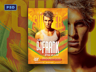 Summer DJ Flyer Template club concert creative market dj flyer template party photoshop photoshop template poster template psd template summer summer party