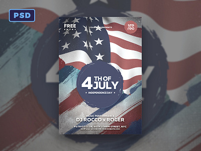 4th Of July Usa Flyer Template 4th of july america flag flyer graphicriver independence day photoshop poster psd template united states usa