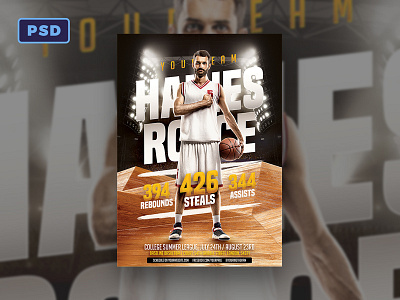 Basketball Player Flyer Template basketball college flyer graphicriver nba photoshop player poster psd template tournament university