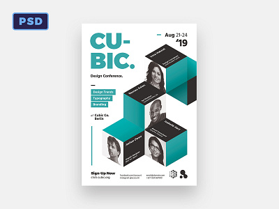 Cubic Modern Flyer Template conference corporate editorial flyer graphic design graphicriver modern photoshop poster seminar template workshop