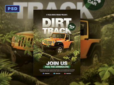 Off Road Flyer Template dirt flyer forest graphicriver jungle off road photoshop poster rally sport template wrangler