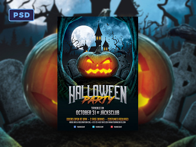 Halloween Flyer Template creepy fall flyer graphicriver halloween horror jack o lantern october photoshop poster spooky template